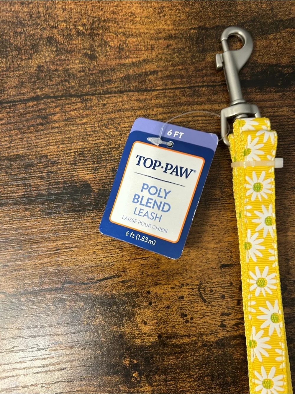 Top Paw Yellow Daisy Pattern Dog Collar + Leash XS